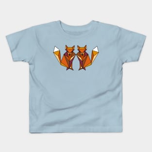 Geometric Foxes Orange Palette Kids T-Shirt